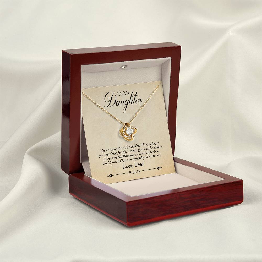 To My Daughter - Love Knot Necklace - PRICE INCLUDES SHIPPING