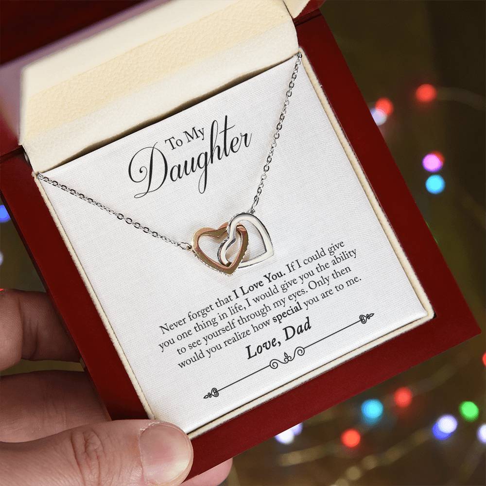 To My Daughter - Interlocking Hearts Necklace - PRICE INCLUDES SHIPPING