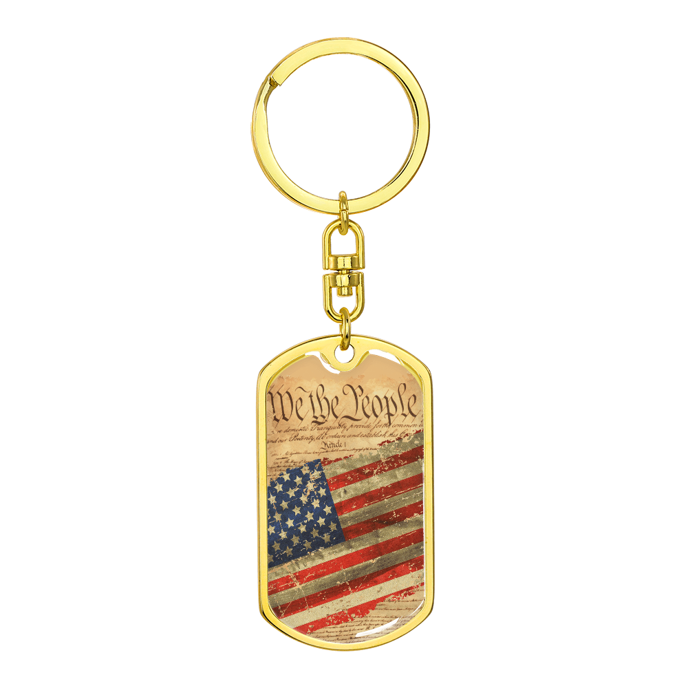 Luxury Graphic Dog Tag Keychain