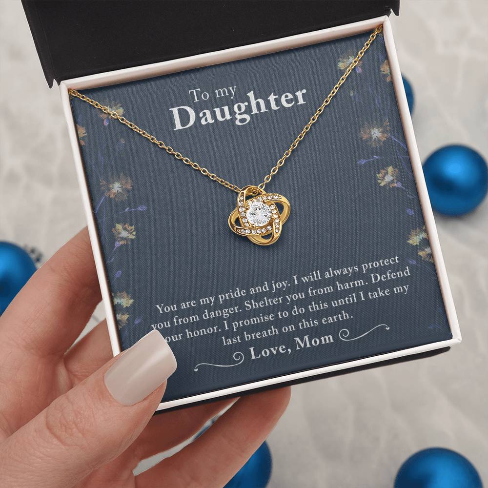 To My Beautiful Daughter - Love Knot Necklace - PRICE INCLUDES SHIPPING