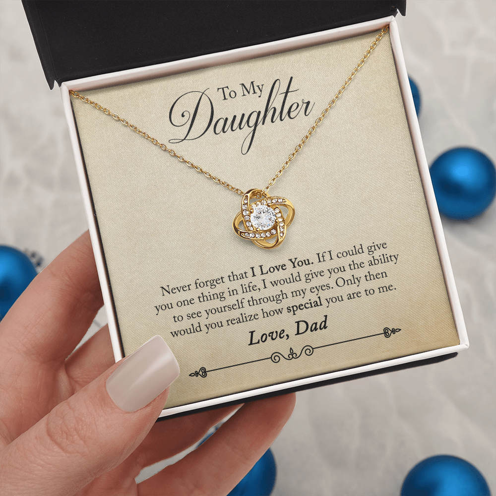 To My Daughter - Love Knot Necklace - PRICE INCLUDES SHIPPING