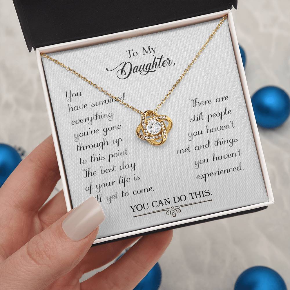 To My Daughter - Love Knot Necklace - PRICE INCLUDES SHIPPING