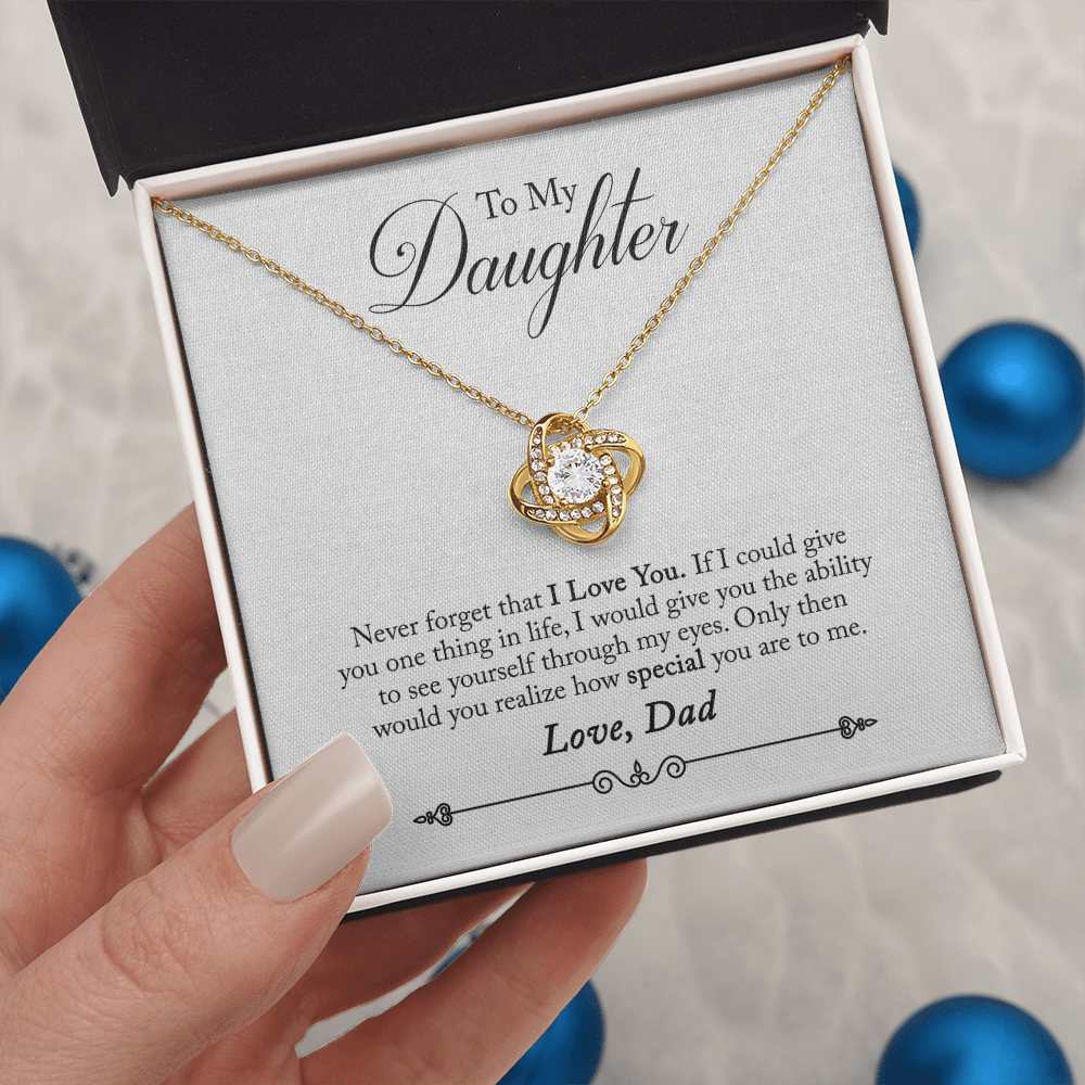 To My Daughter - Love Knot Necklace - PRICE INCLUDES SHIPPING