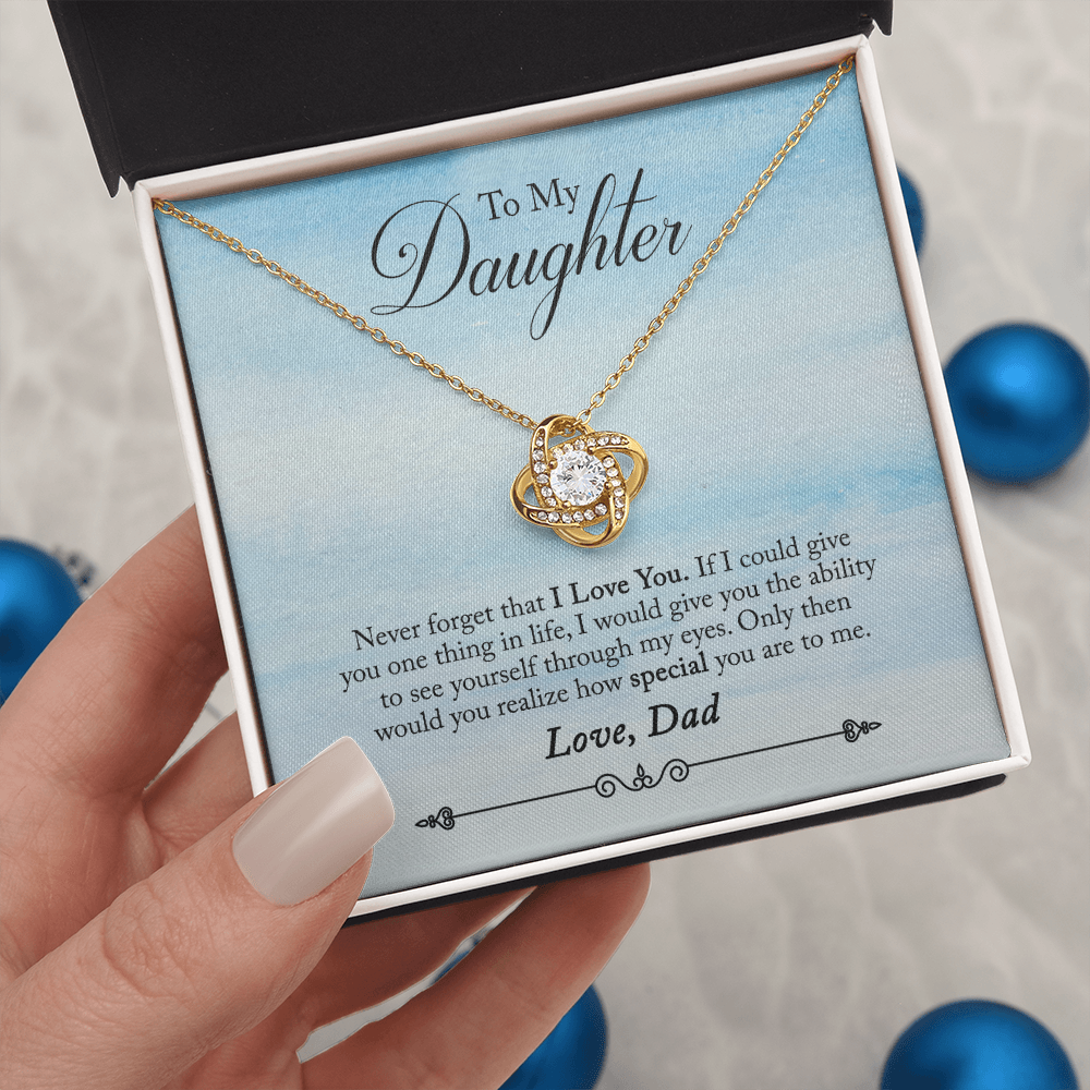 To My Daughter - Love Knot Necklace - PRICE INCLUDES SHIPPING