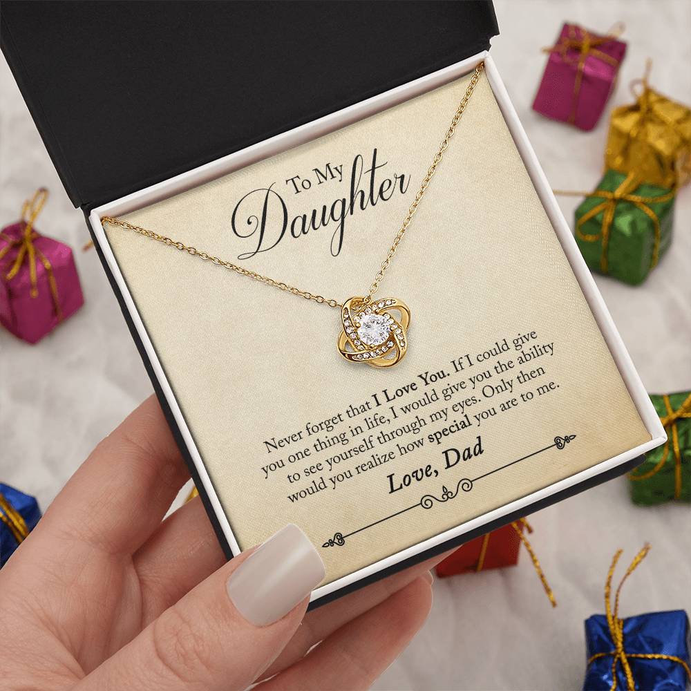 To My Daughter - Love Knot Necklace - PRICE INCLUDES SHIPPING