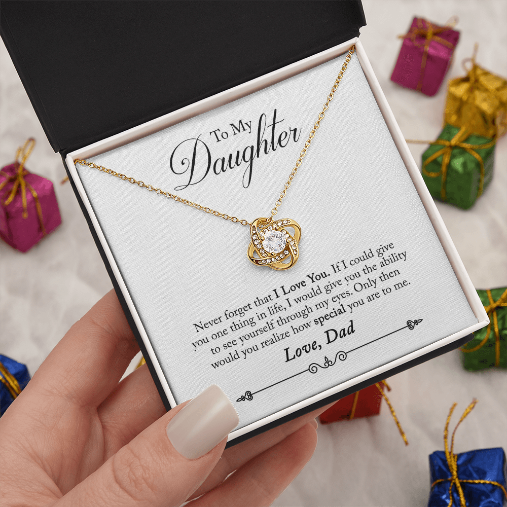 To My Daughter - Love Knot Necklace - PRICE INCLUDES SHIPPING