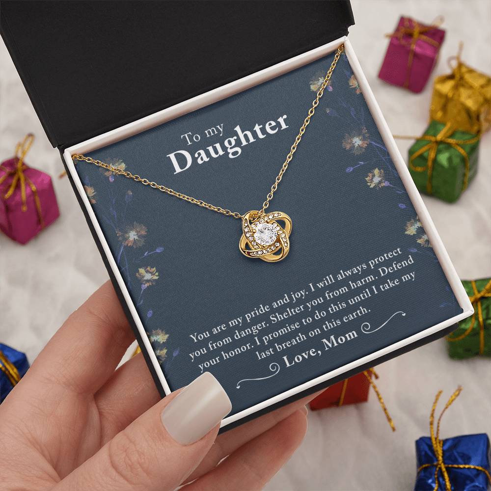 To My Beautiful Daughter - Love Knot Necklace - PRICE INCLUDES SHIPPING