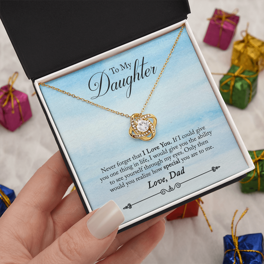 To My Daughter - Love Knot Necklace - PRICE INCLUDES SHIPPING