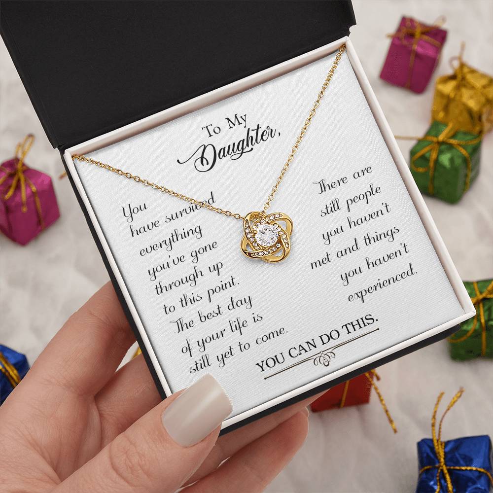To My Daughter - Love Knot Necklace - PRICE INCLUDES SHIPPING