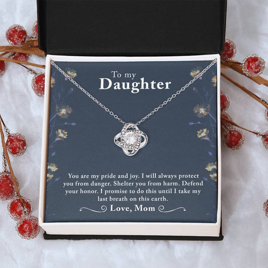 To My Beautiful Daughter - Love Knot Necklace - PRICE INCLUDES SHIPPING