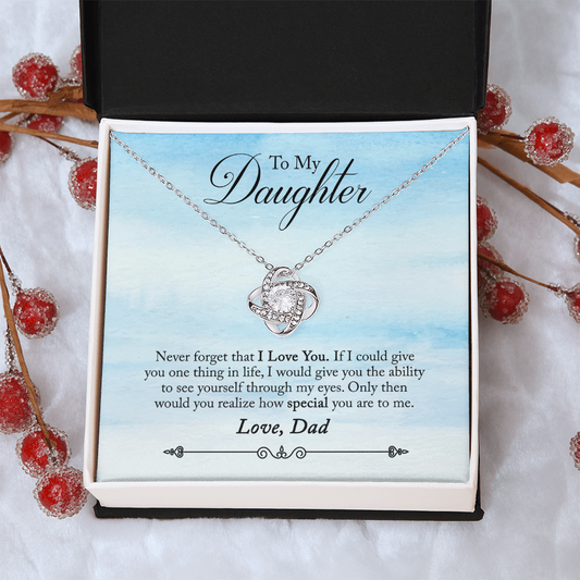 To My Daughter - Love Knot Necklace - PRICE INCLUDES SHIPPING