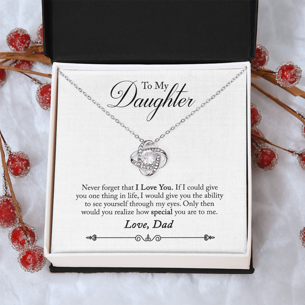 To My Daughter - Love Knot Necklace - PRICE INCLUDES SHIPPING