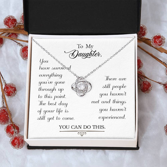 To My Daughter - Love Knot Necklace - PRICE INCLUDES SHIPPING