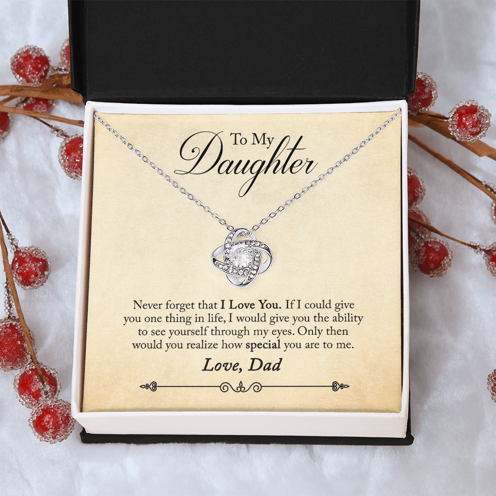 To My Daughter - Love Knot Necklace - PRICE INCLUDES SHIPPING