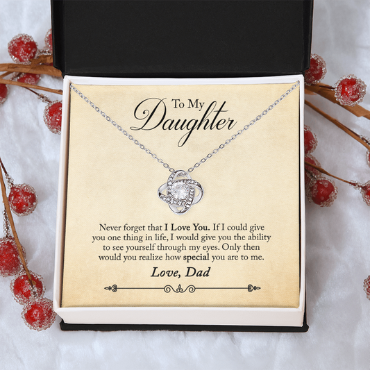 To My Daughter - Love Knot Necklace - PRICE INCLUDES SHIPPING