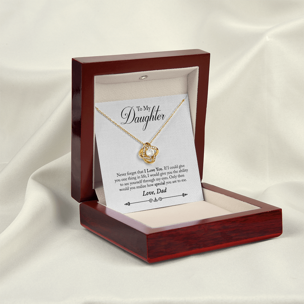 To My Daughter - Love Knot Necklace - PRICE INCLUDES SHIPPING