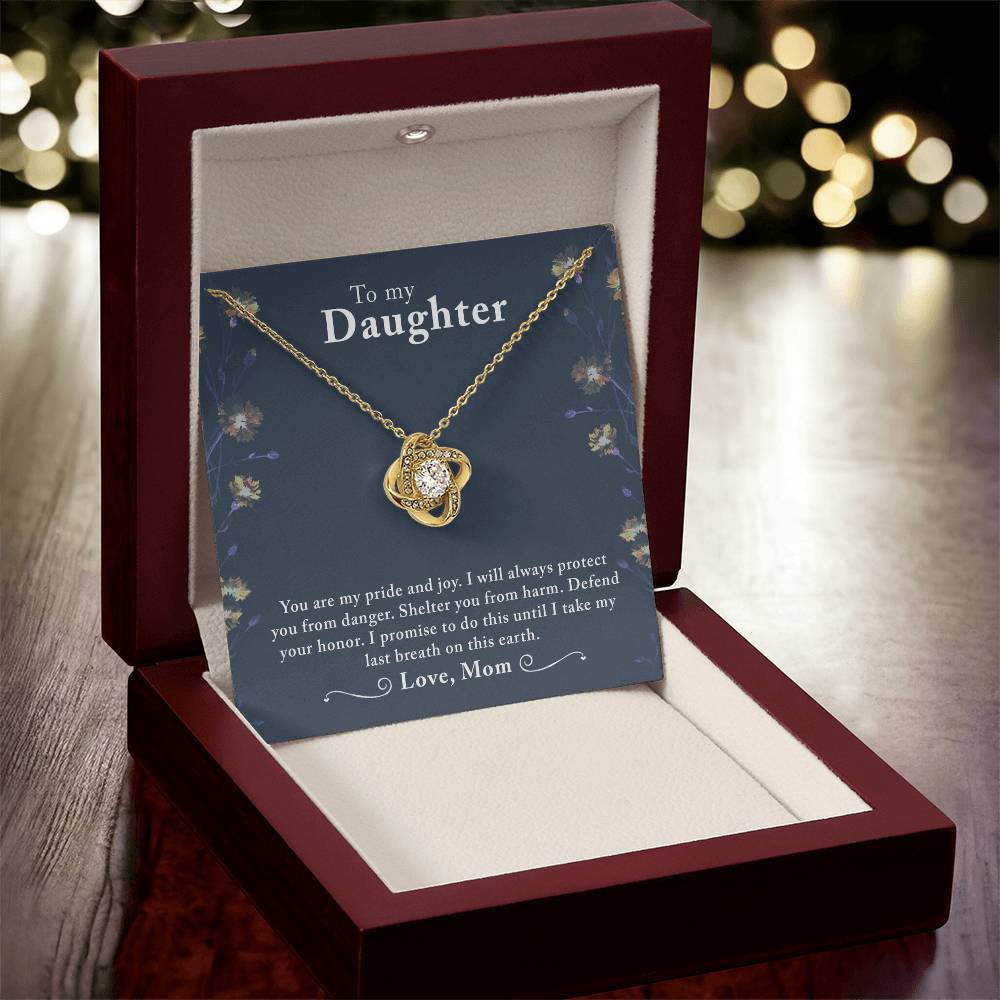 To My Beautiful Daughter - Love Knot Necklace - PRICE INCLUDES SHIPPING