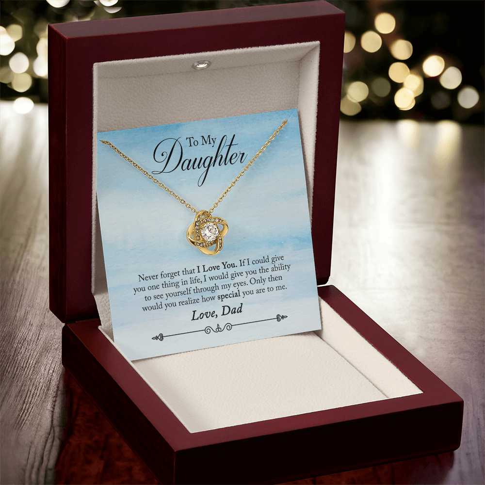 To My Daughter - Love Knot Necklace - PRICE INCLUDES SHIPPING