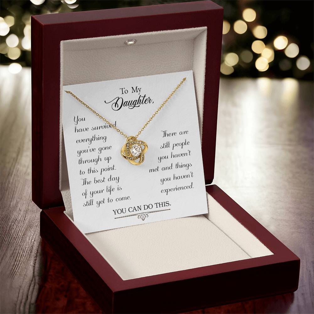 To My Daughter - Love Knot Necklace - PRICE INCLUDES SHIPPING