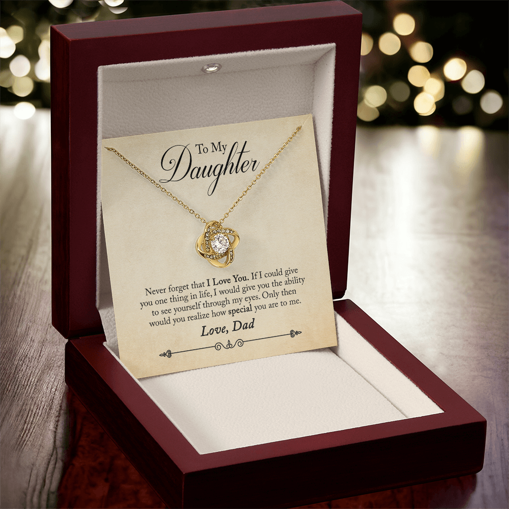 To My Daughter - Love Knot Necklace - PRICE INCLUDES SHIPPING