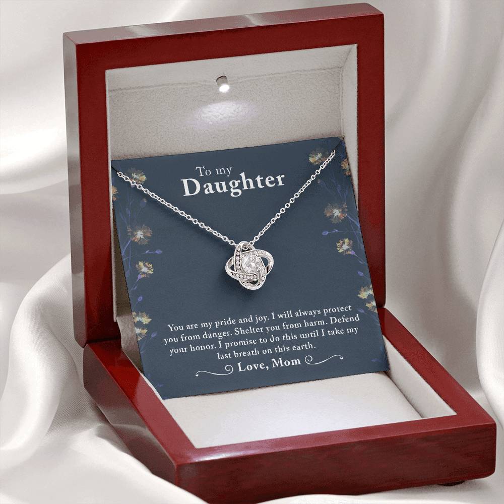 To My Beautiful Daughter - Love Knot Necklace - PRICE INCLUDES SHIPPING