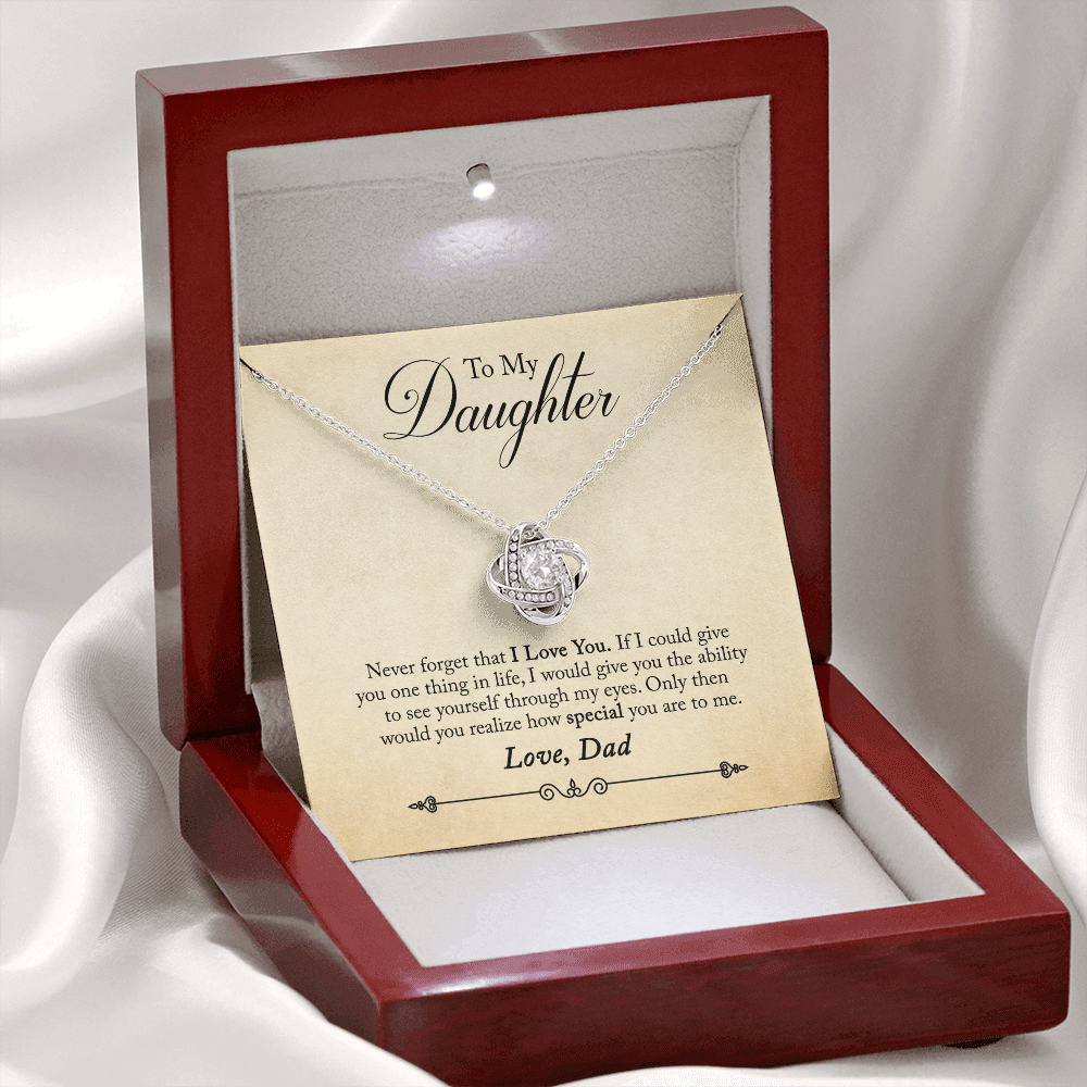 To My Daughter - Love Knot Necklace - PRICE INCLUDES SHIPPING