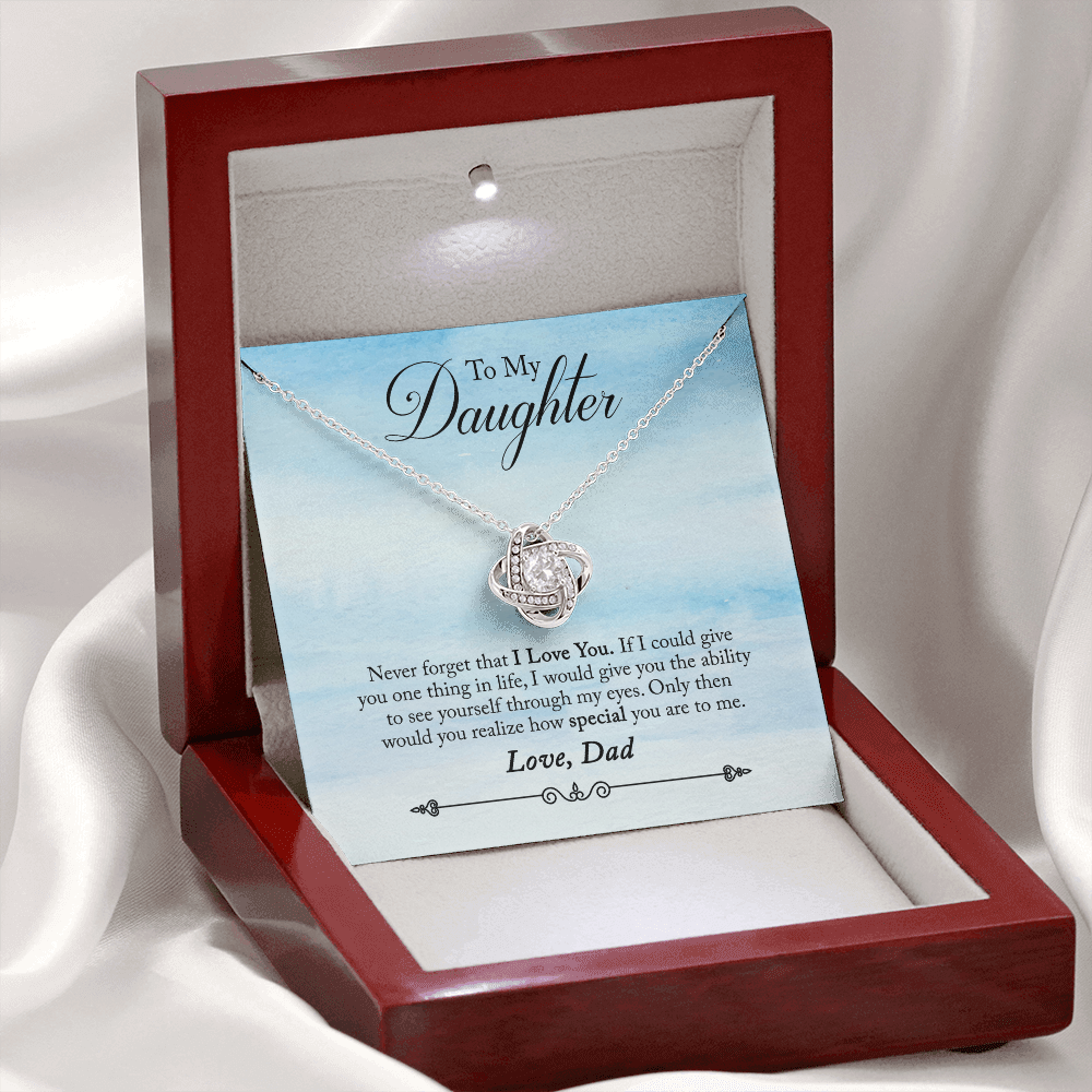 To My Daughter - Love Knot Necklace - PRICE INCLUDES SHIPPING