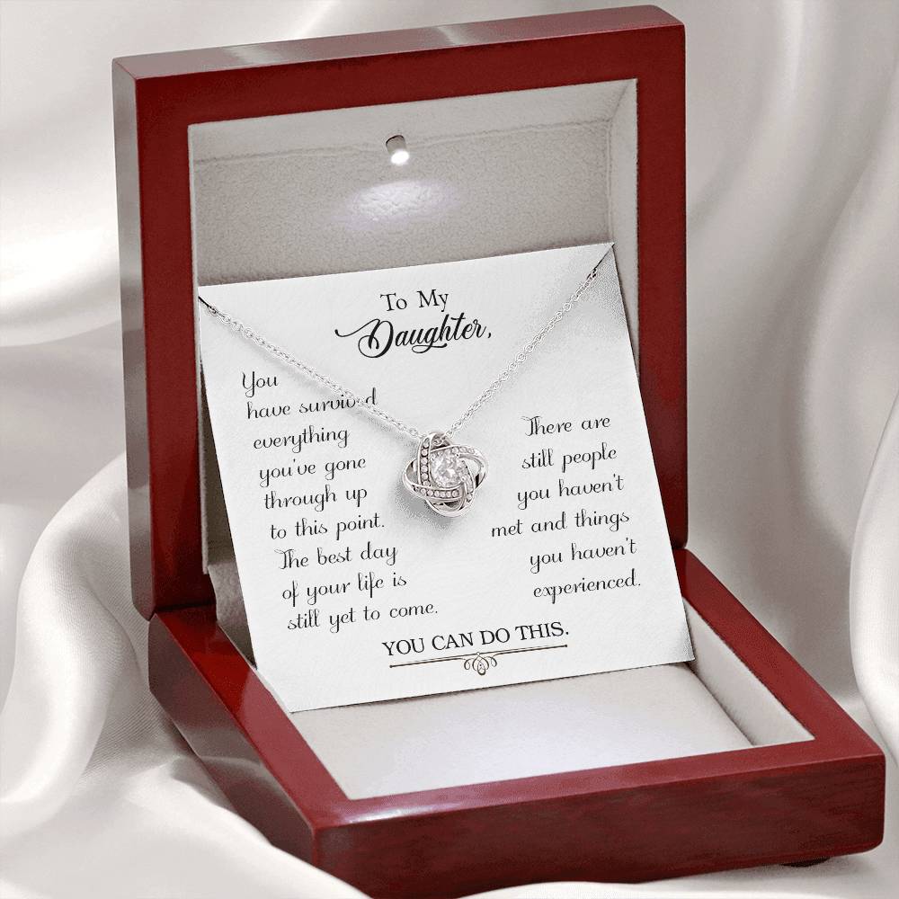 To My Daughter - Love Knot Necklace - PRICE INCLUDES SHIPPING