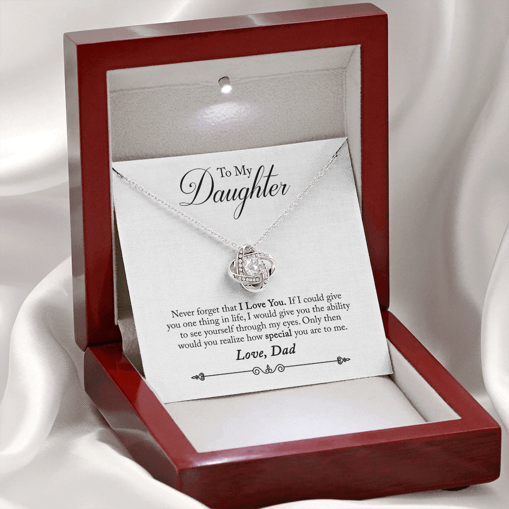 To My Daughter - Love Knot Necklace - PRICE INCLUDES SHIPPING