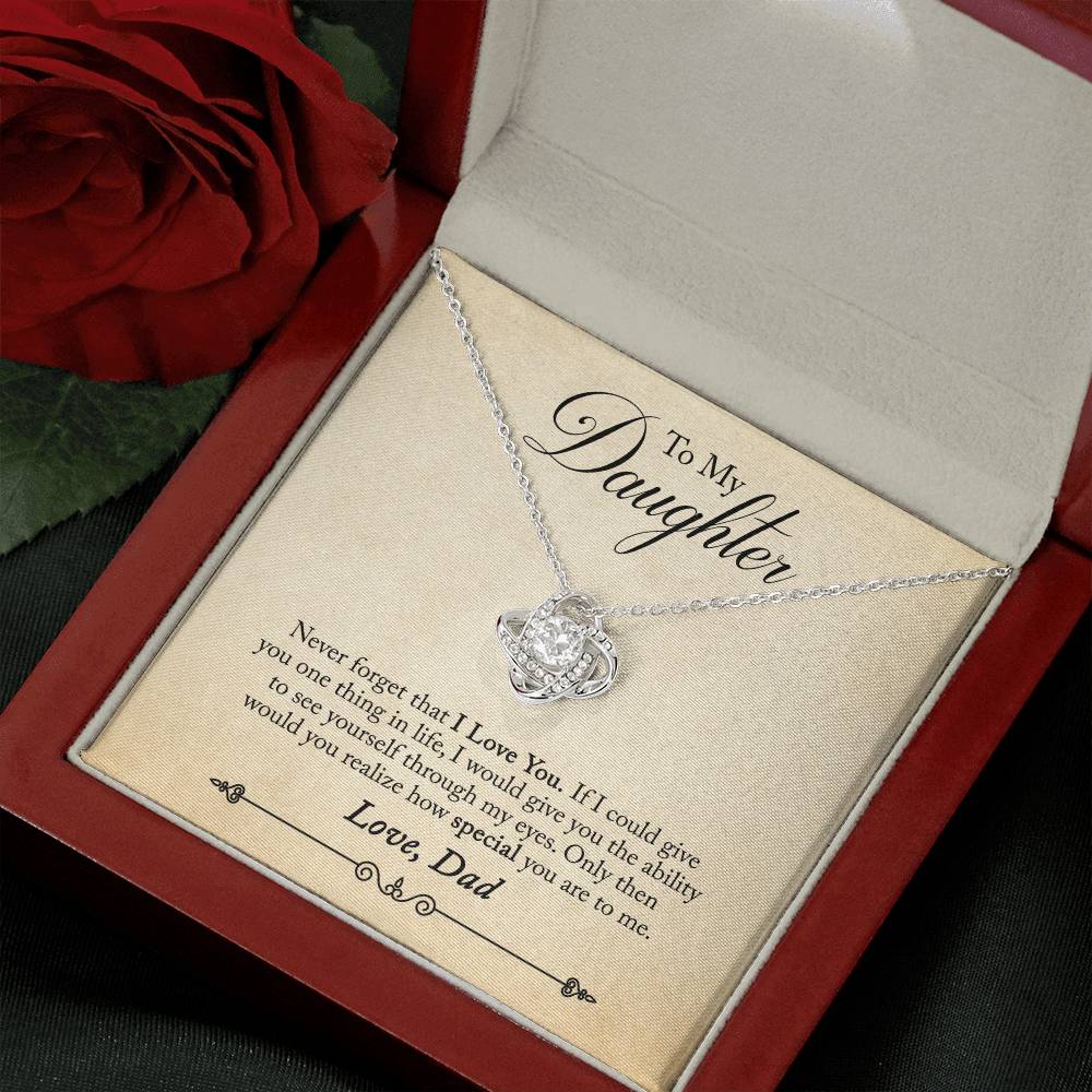 To My Daughter - Love Knot Necklace - PRICE INCLUDES SHIPPING