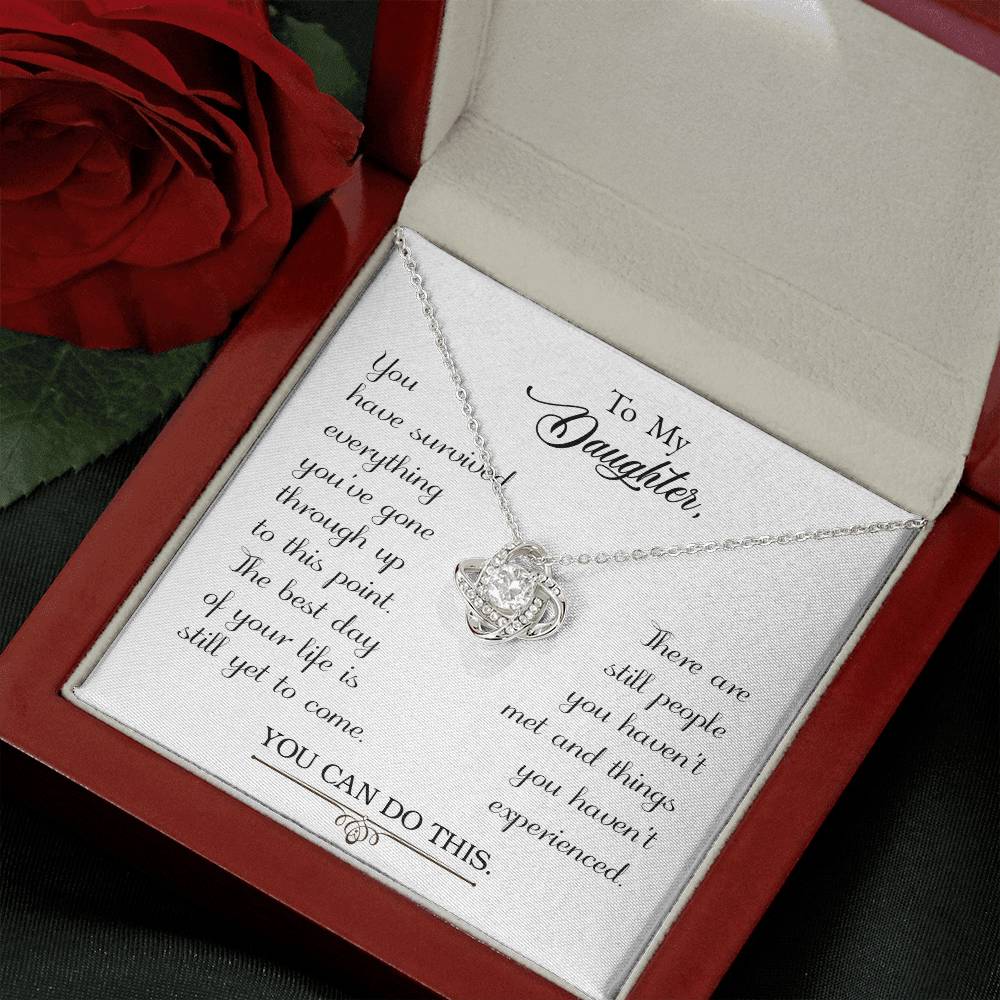 To My Daughter - Love Knot Necklace - PRICE INCLUDES SHIPPING