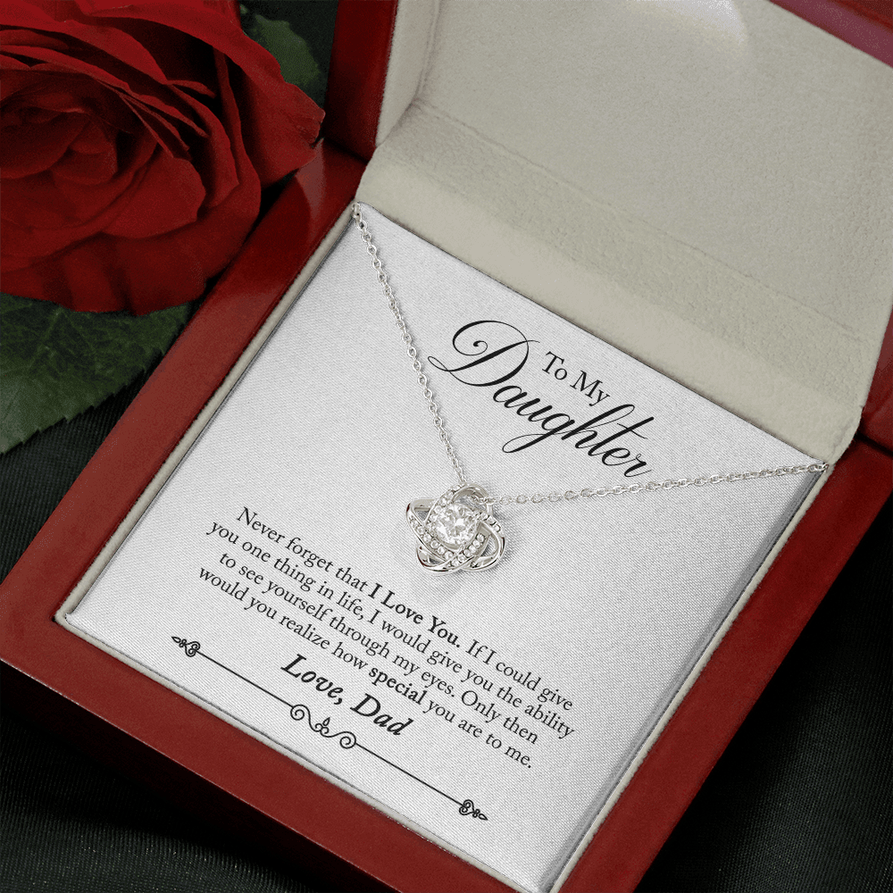 To My Daughter - Love Knot Necklace - PRICE INCLUDES SHIPPING