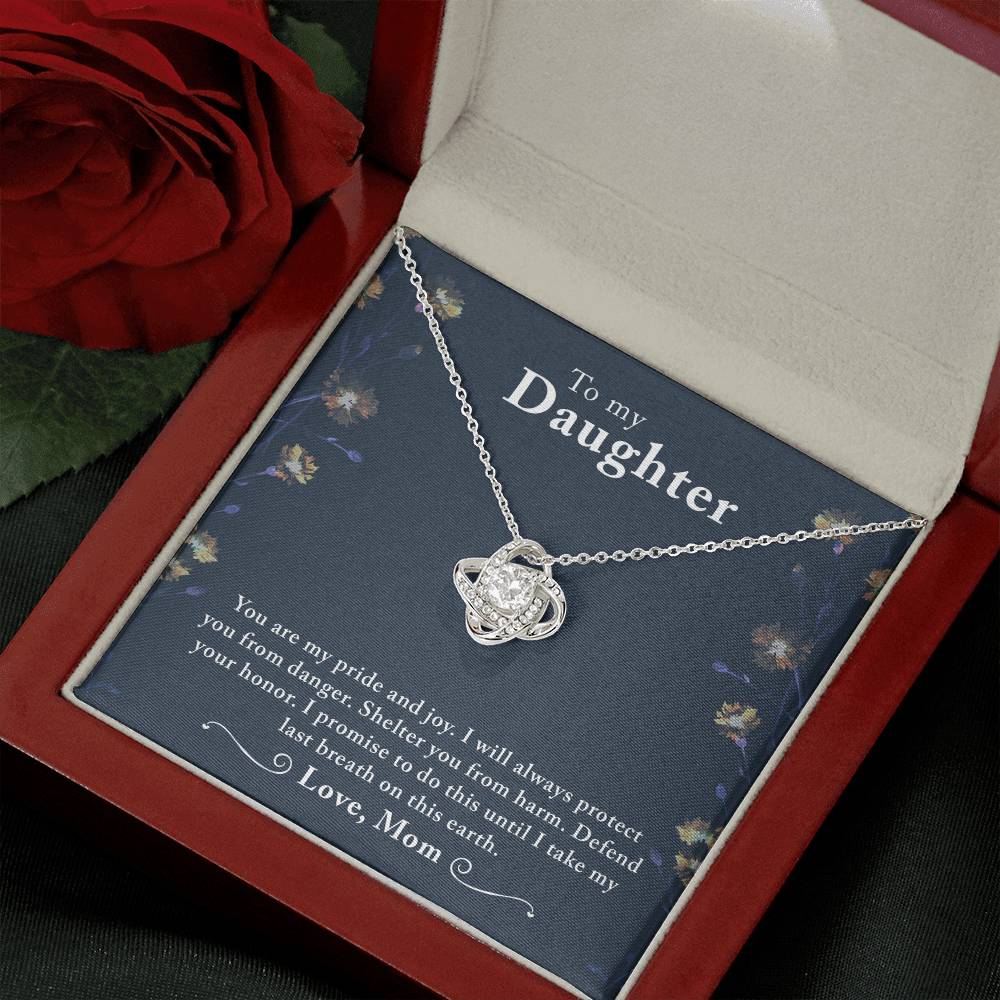 To My Beautiful Daughter - Love Knot Necklace - PRICE INCLUDES SHIPPING