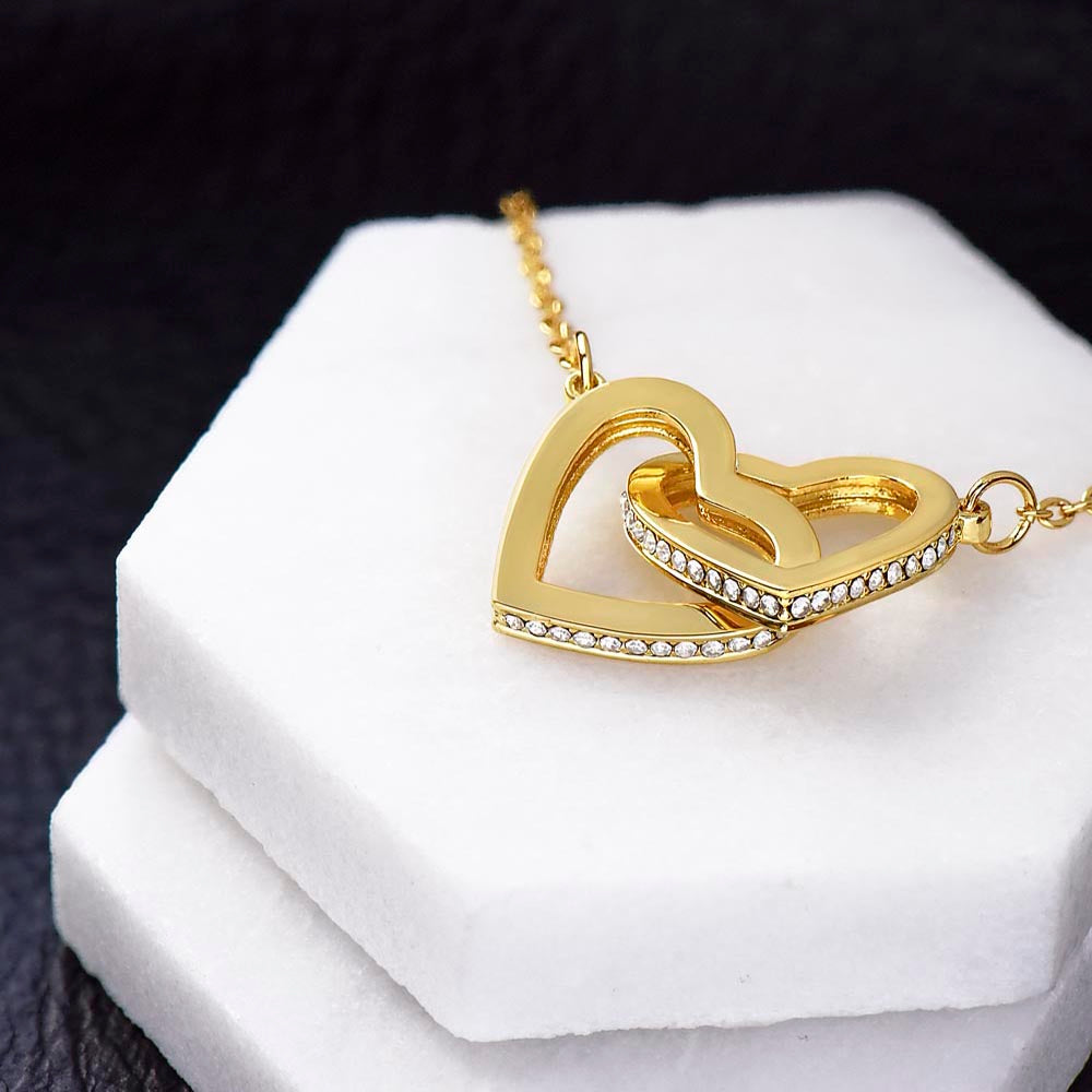 To My Beautiful Daughter - Interlocking Hearts Necklace - PRICE INCLUDES SHIPPING