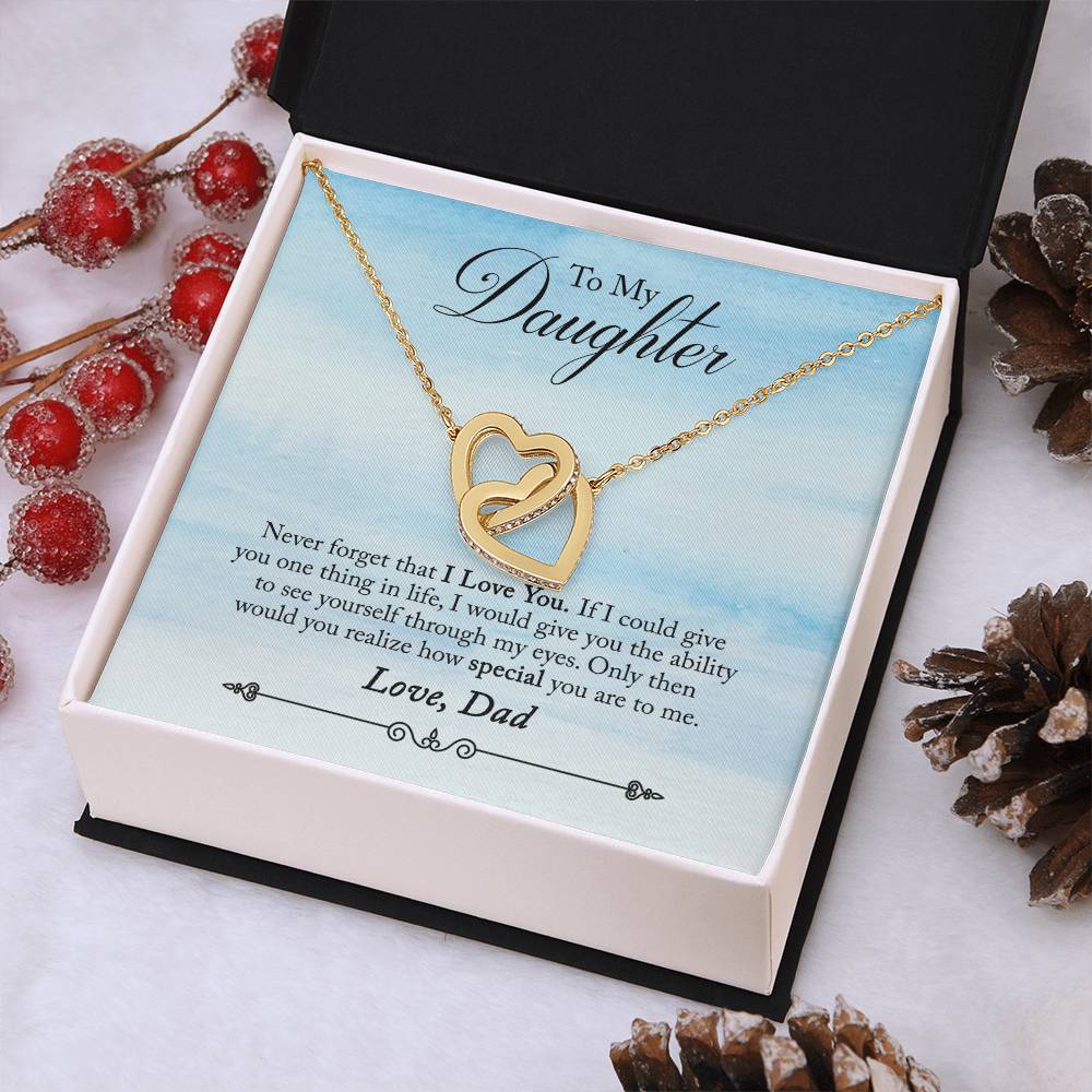 To My Daughter - Interlocking Hearts Necklace - PRICE INCLUDES SHIPPING