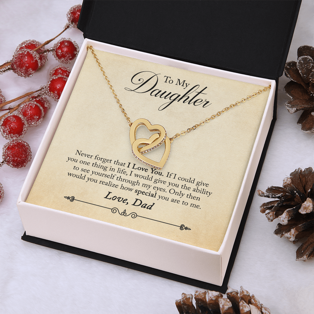 To My Daughter - Interlocking Hearts Necklace - PRICE INCLUDES SHIPPING