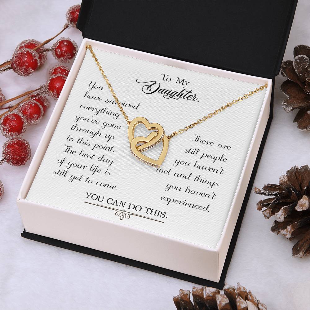 To My Daughter - Interlocking Hearts Necklace - PRICE INCLUDES SHIPPING