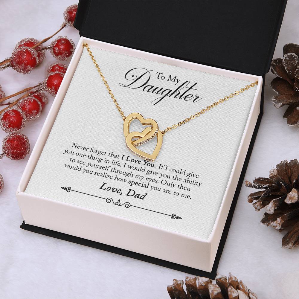 To My Daughter - Interlocking Hearts Necklace - PRICE INCLUDES SHIPPING