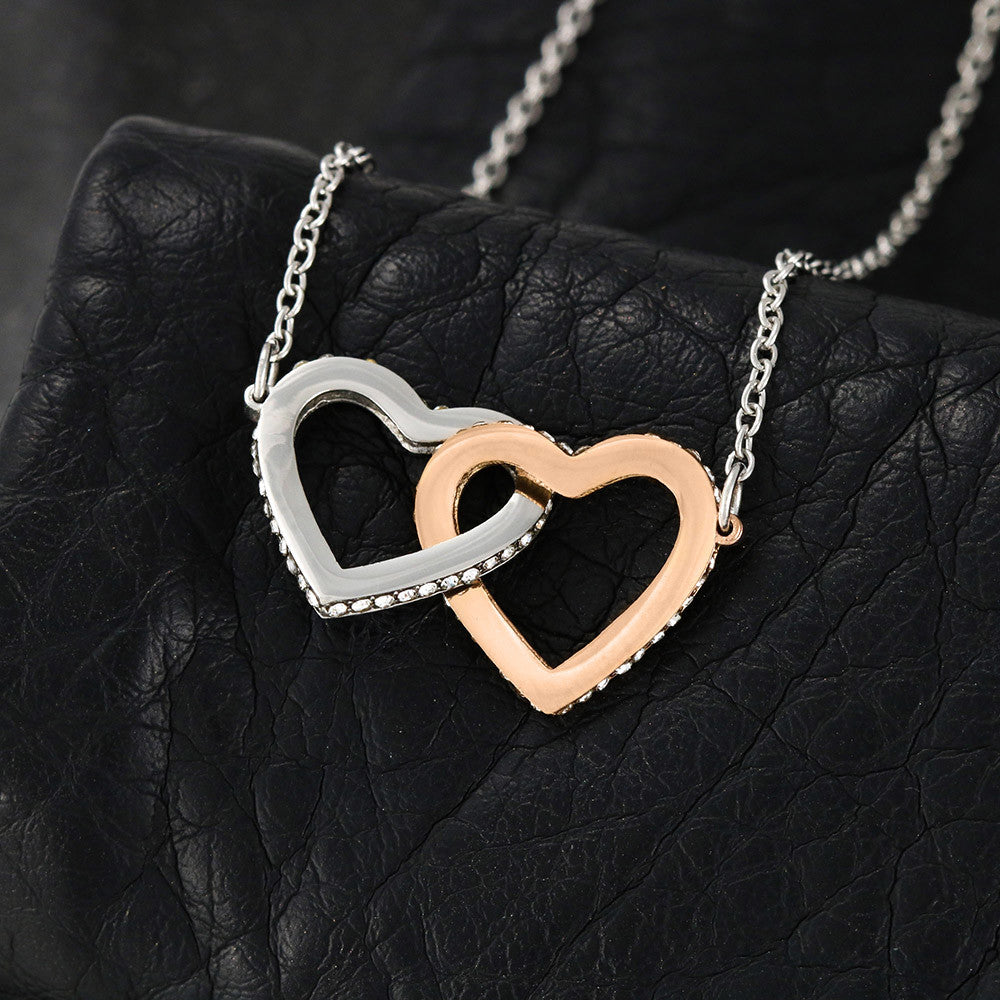 To My Beautiful Daughter - Interlocking Hearts Necklace - PRICE INCLUDES SHIPPING
