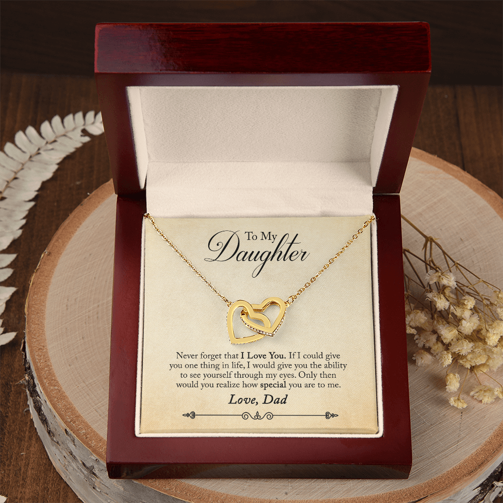 To My Daughter - Interlocking Hearts Necklace - PRICE INCLUDES SHIPPING