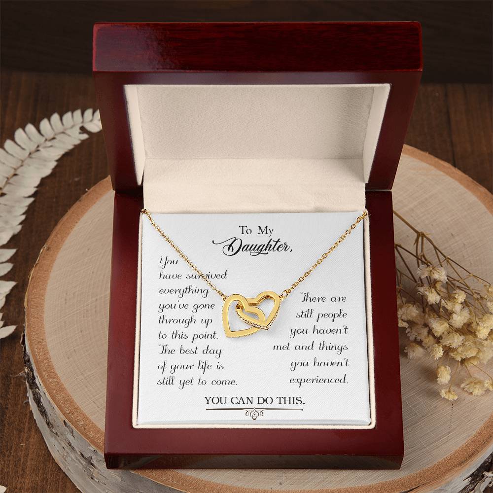 To My Daughter - Interlocking Hearts Necklace - PRICE INCLUDES SHIPPING