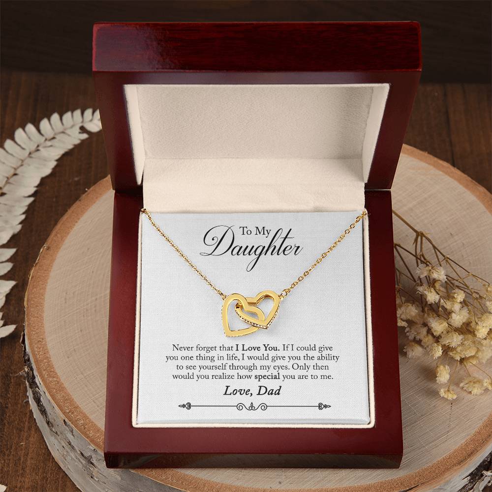 To My Daughter - Interlocking Hearts Necklace - PRICE INCLUDES SHIPPING