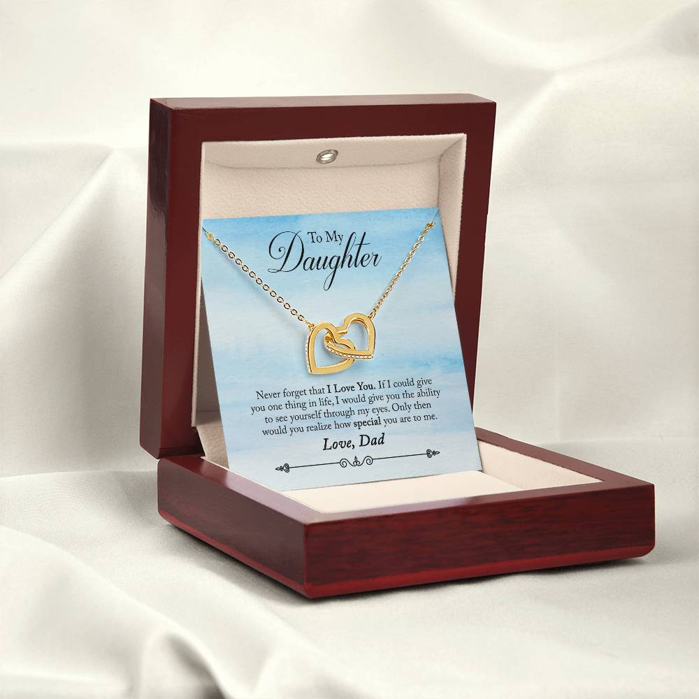 To My Daughter - Interlocking Hearts Necklace - PRICE INCLUDES SHIPPING