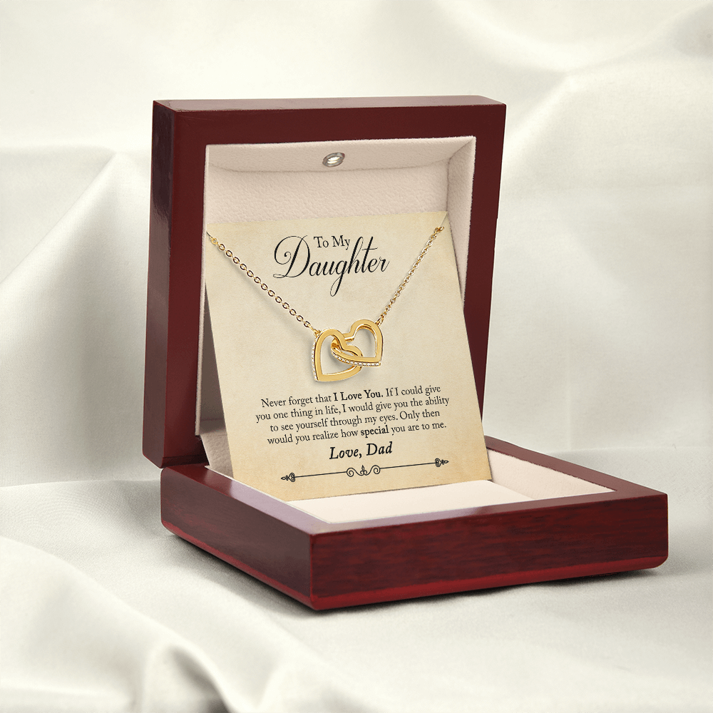To My Daughter - Interlocking Hearts Necklace - PRICE INCLUDES SHIPPING
