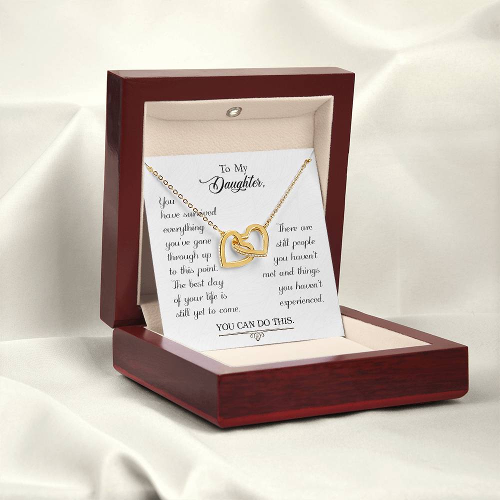 To My Daughter - Interlocking Hearts Necklace - PRICE INCLUDES SHIPPING
