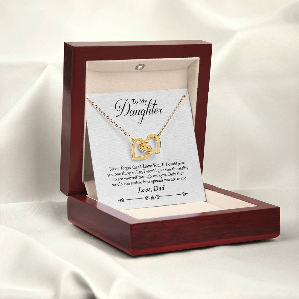 To My Daughter - Interlocking Hearts Necklace - PRICE INCLUDES SHIPPING