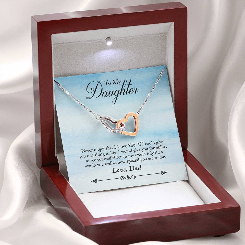 To My Daughter - Interlocking Hearts Necklace - PRICE INCLUDES SHIPPING
