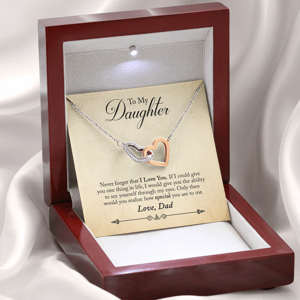 To My Daughter - Interlocking Hearts Necklace - PRICE INCLUDES SHIPPING