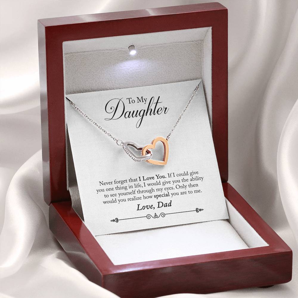 To My Daughter - Interlocking Hearts Necklace - PRICE INCLUDES SHIPPING