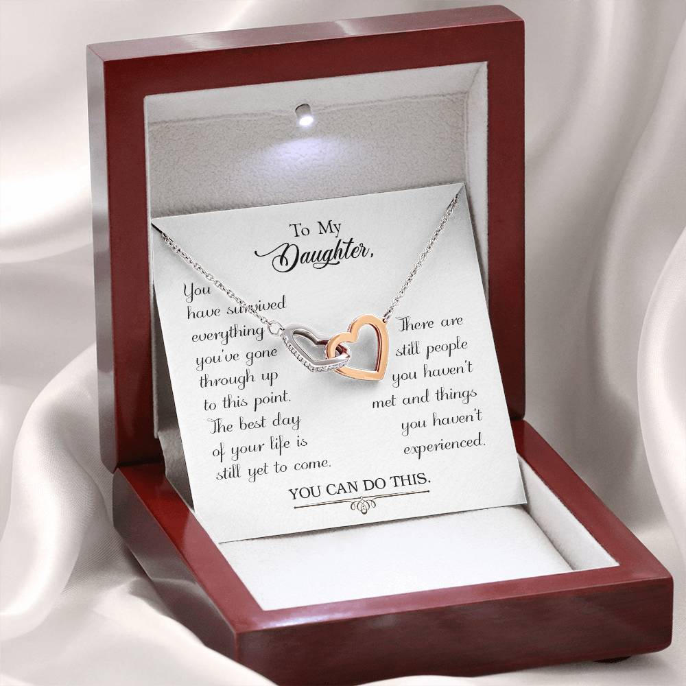 To My Daughter - Interlocking Hearts Necklace - PRICE INCLUDES SHIPPING